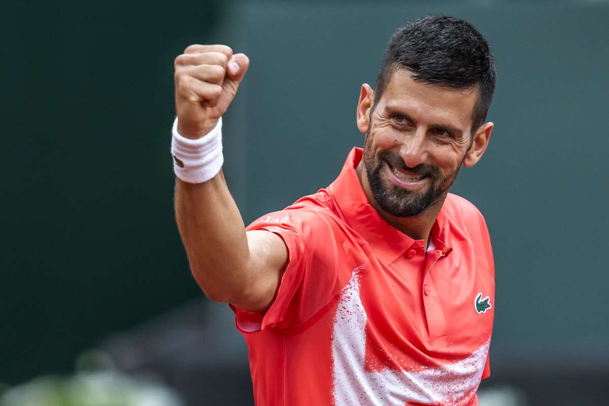Novak Djokovic exulta dupa prima victorie pe zgura