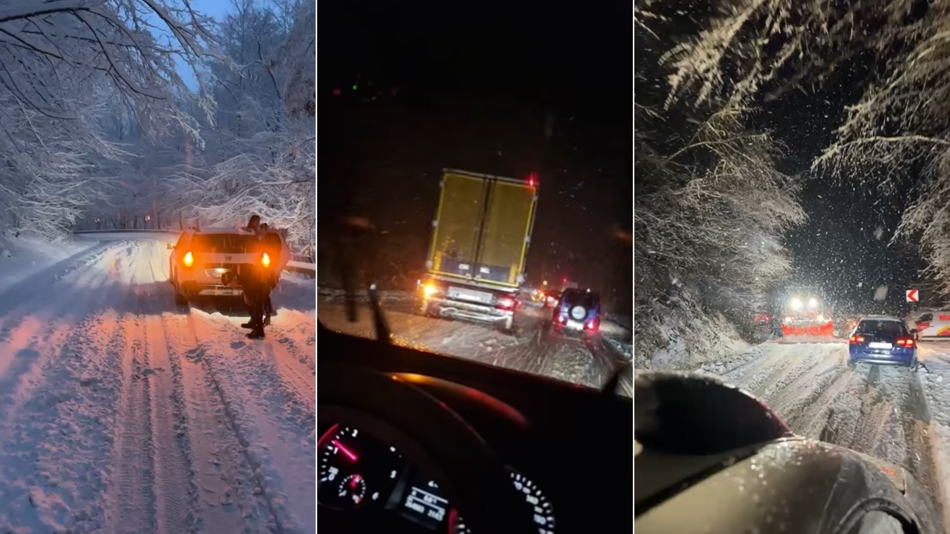 Conditii dificile de iarna pe drumurile bihorene