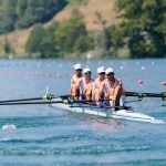 Echipajul masculin de patru rame al Romaniei castigator al medalei de argint la Cupa Mondiala de la Lucerna