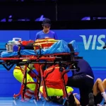 Copil de mingi, scos cu targa în timpul meciului Medvedev – Mannarino